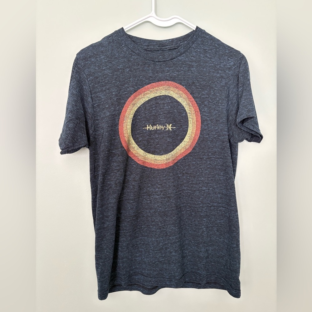 Hurley Men's Retro Circle Logo Graphic T-Shirt - Blue Heather